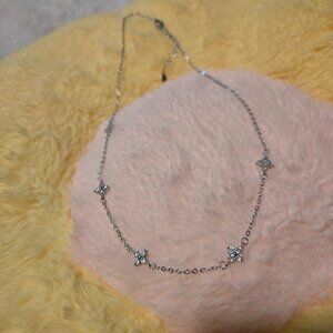 New 2.7g 925 Sterling Silver Four-Leaf Clover Necklace